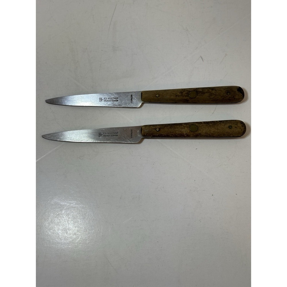 Lot Of Two 1950s Vintage Ed Wusthof Stainless Knife Solingen Germany